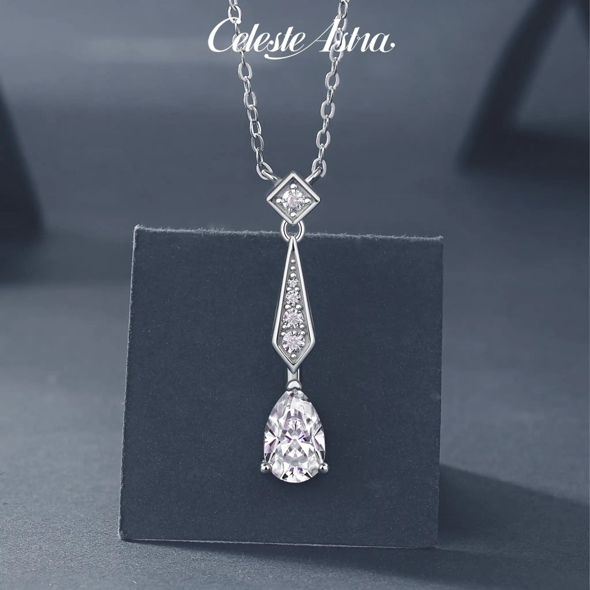 Teardrop-Moissanite-SterlingSilver-Necklace-N32