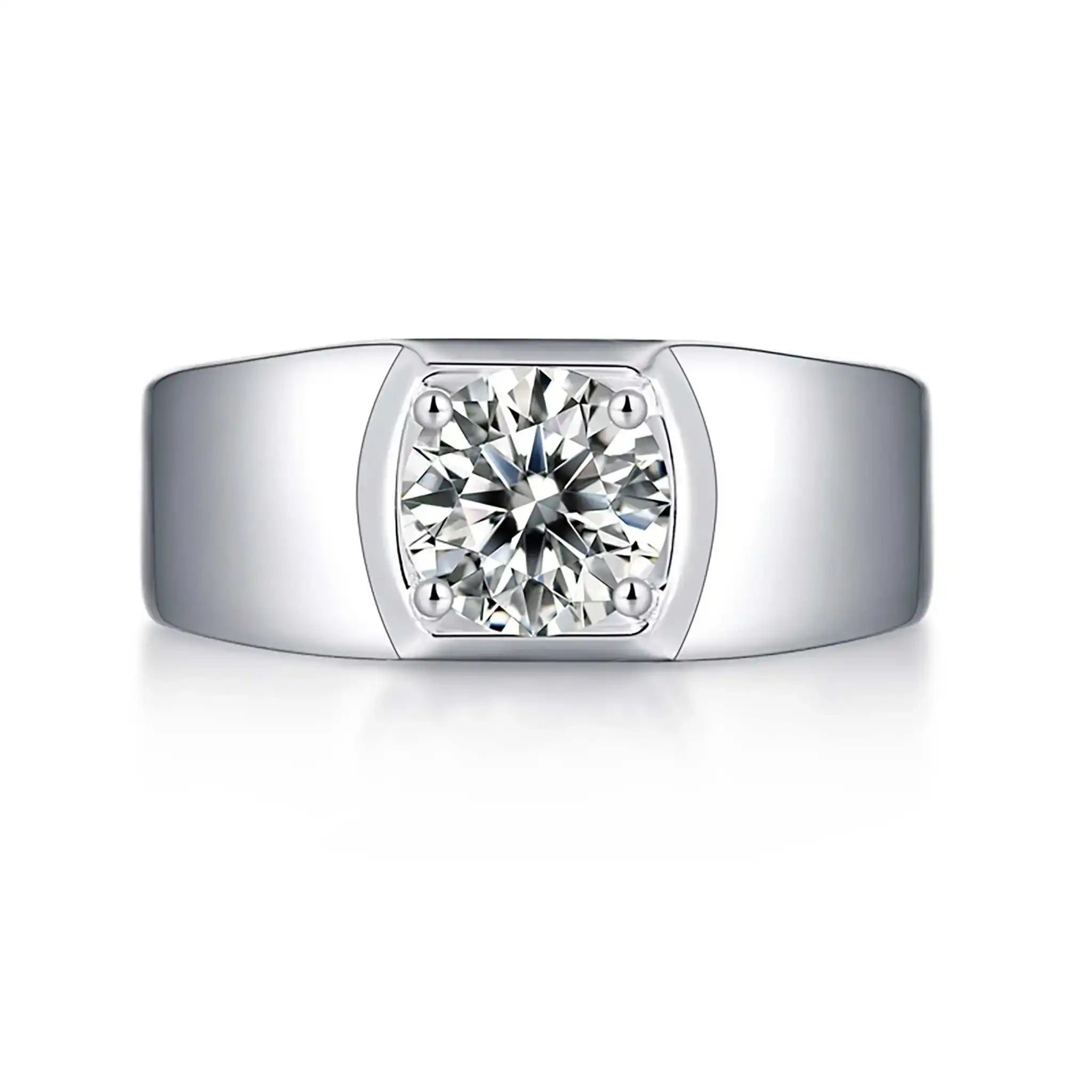Warrior-Moissanite-Sterling-Silver-Men's -Ring-R28