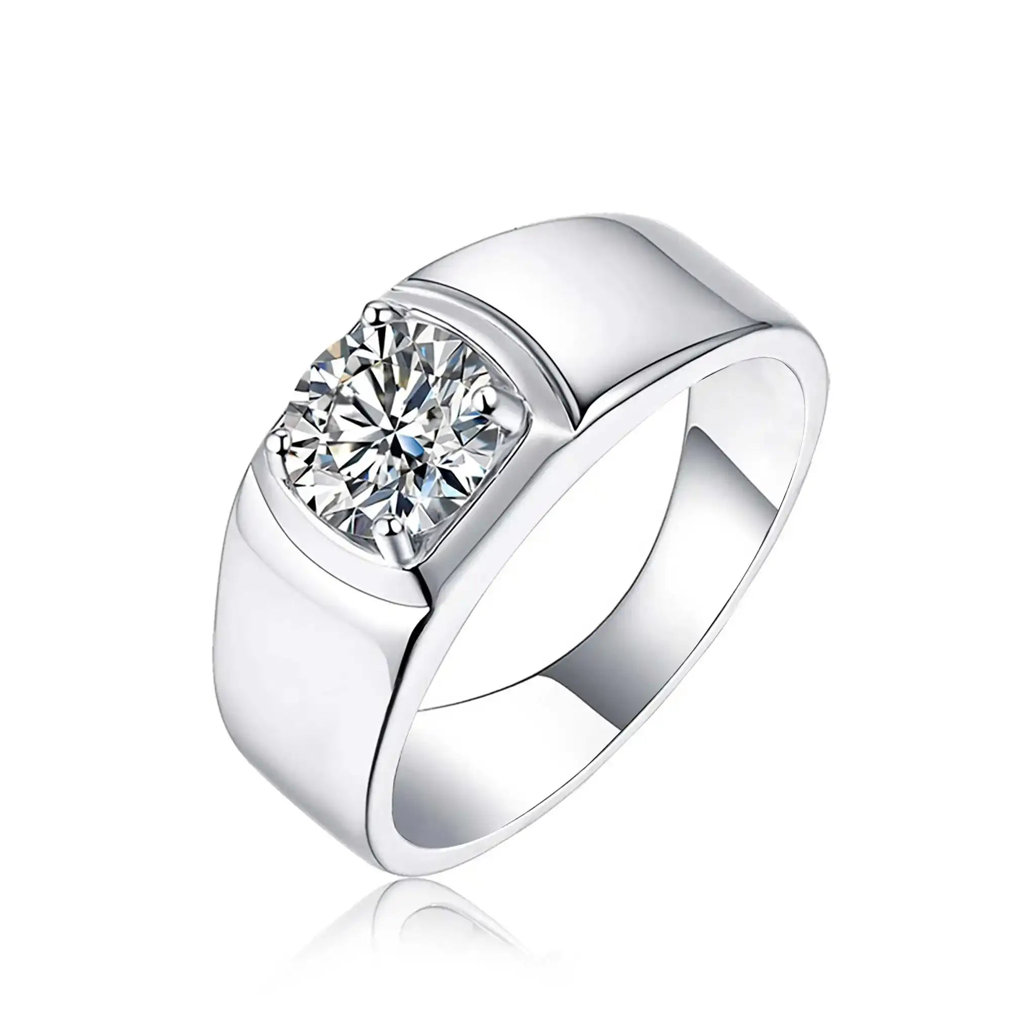 Warrior-Moissanite-Sterling-Silver-Men's -Ring-R28