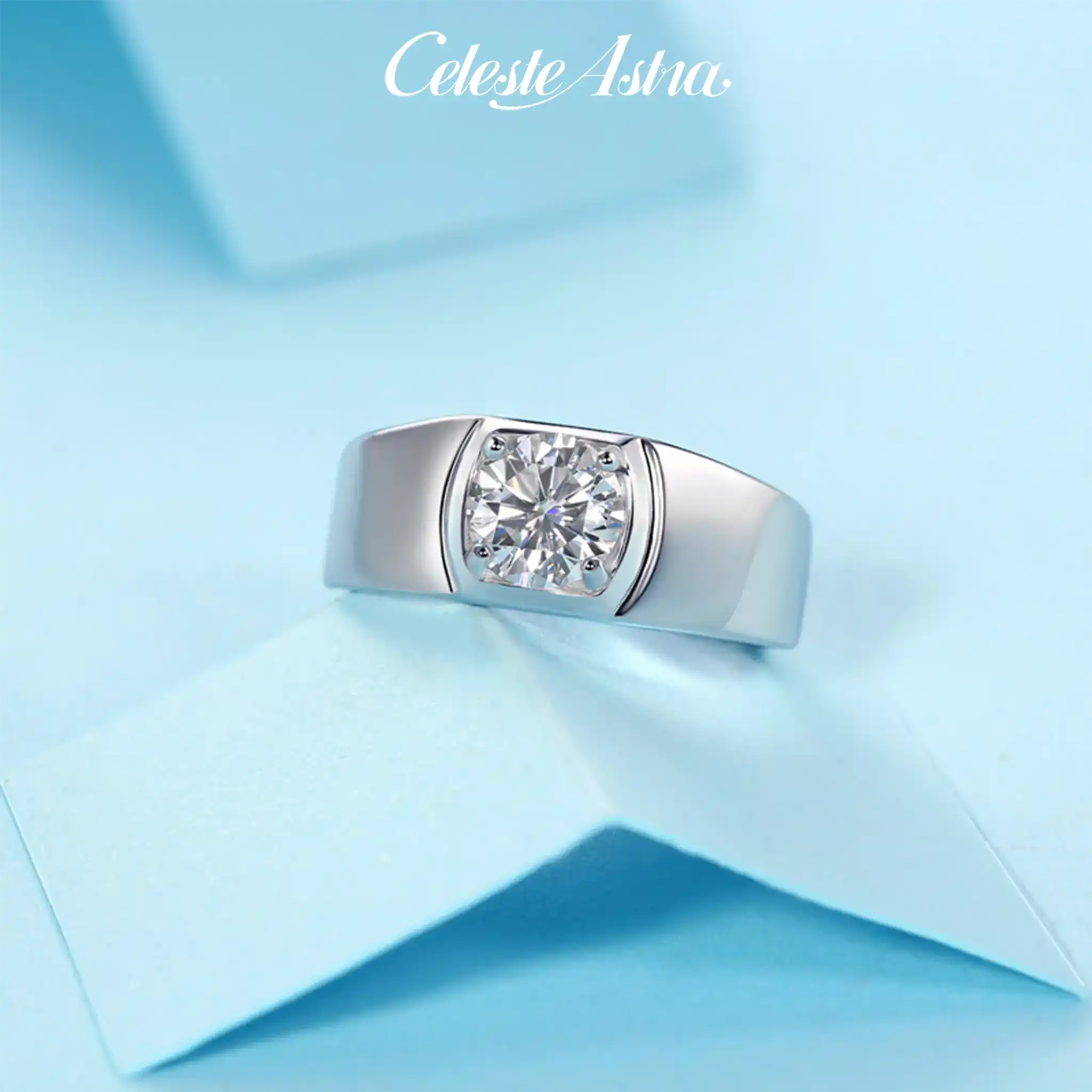Warrior-Moissanite-Sterling-Silver-Men's -Ring-R28