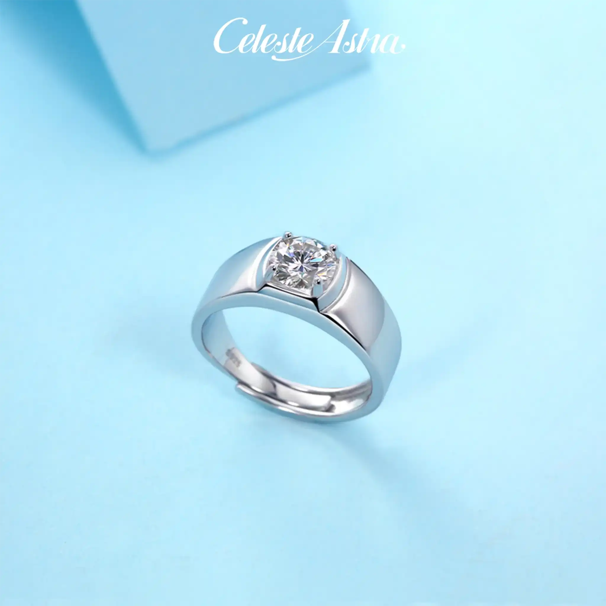 Warrior-Moissanite-Sterling-Silver-Men's -Ring-R28