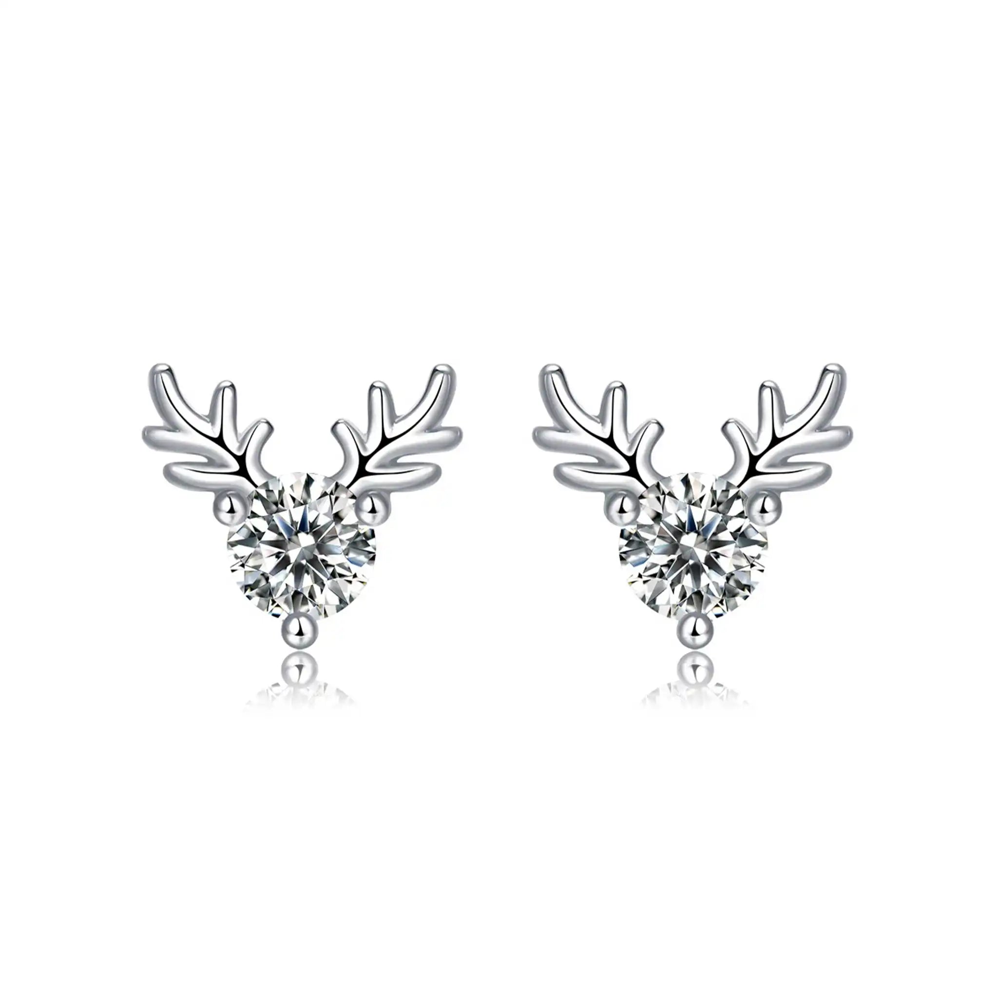 Antler-Moissanite Sterling Silver Earrings-E16