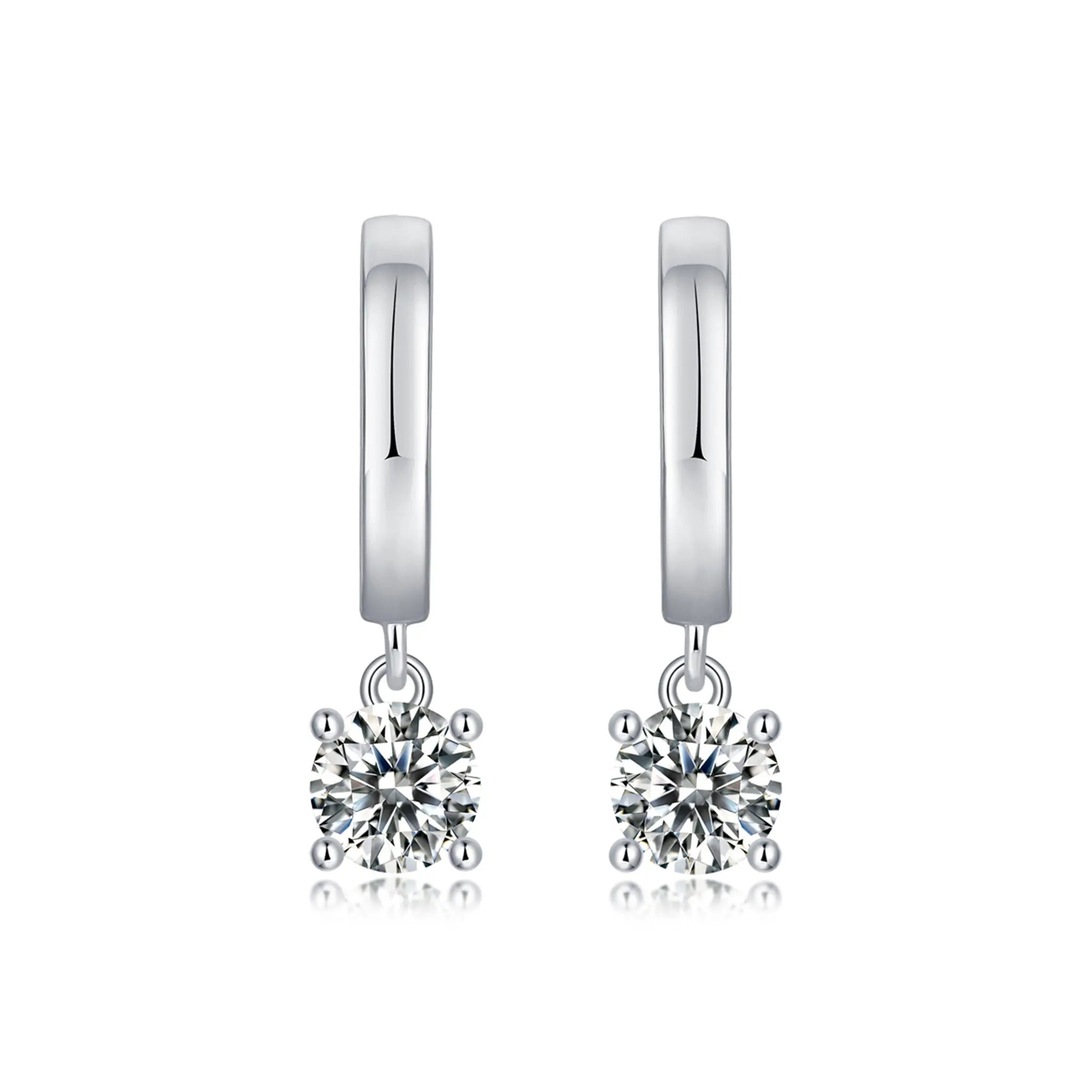 Crystal Grace-Moissanite Sterling Silver Earrings-E18