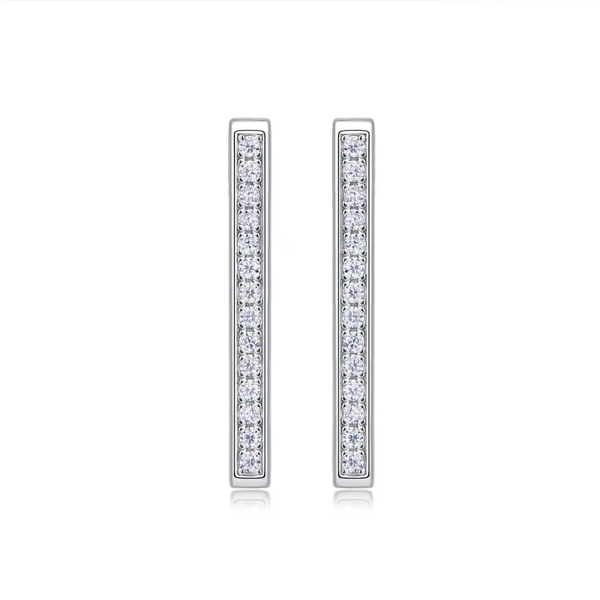 Geometrix-Moissanite Sterling Silver Earrings-E15