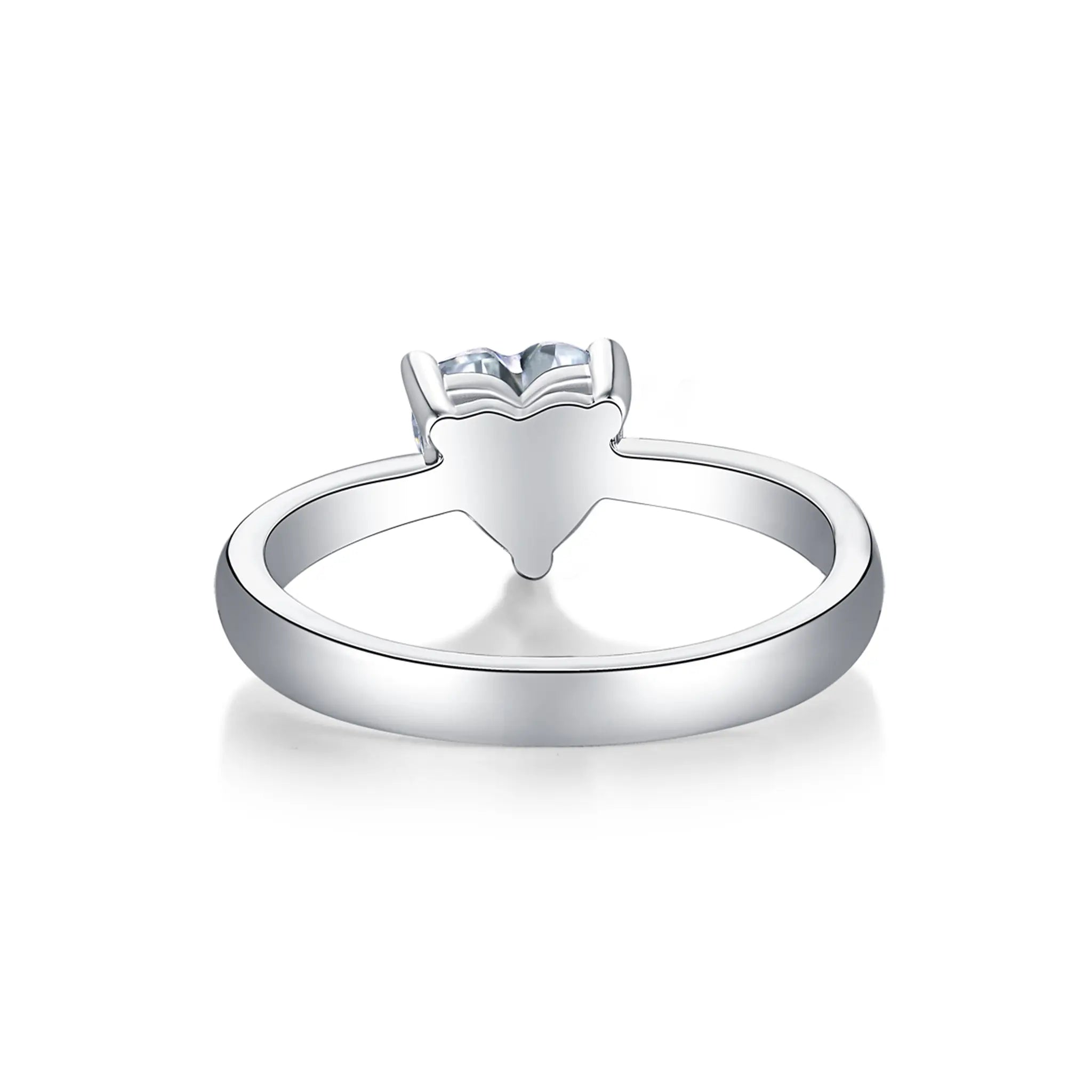 Heart Whisper Moissanite Sterling Silver Rings-R68